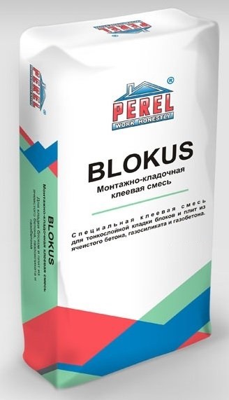 Монтажно-кладочная клеевая смесь Perel BLOKUS 0318, 25 кг фото 0
